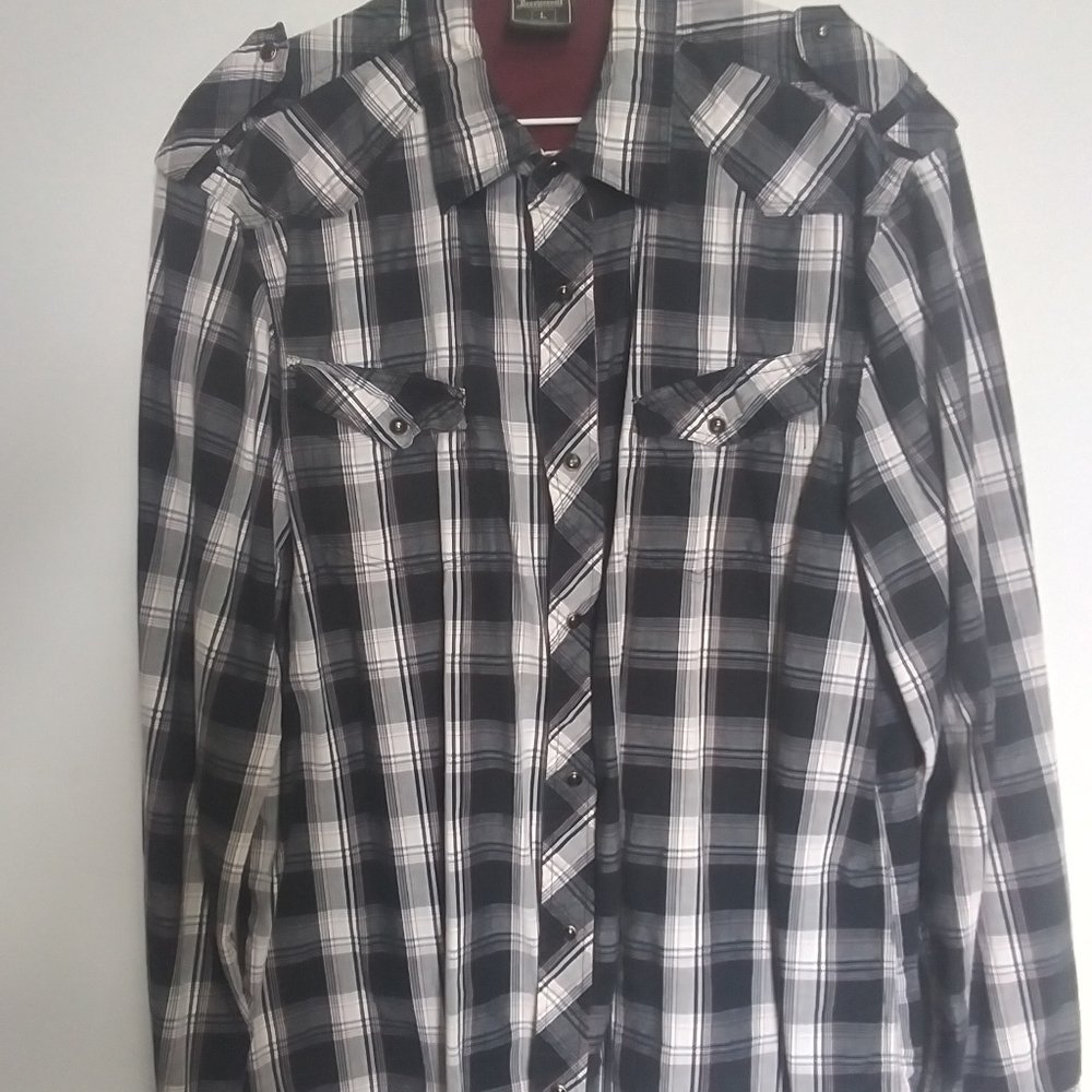 Retro Vintage Plaid Western Pearl Snap Shirt